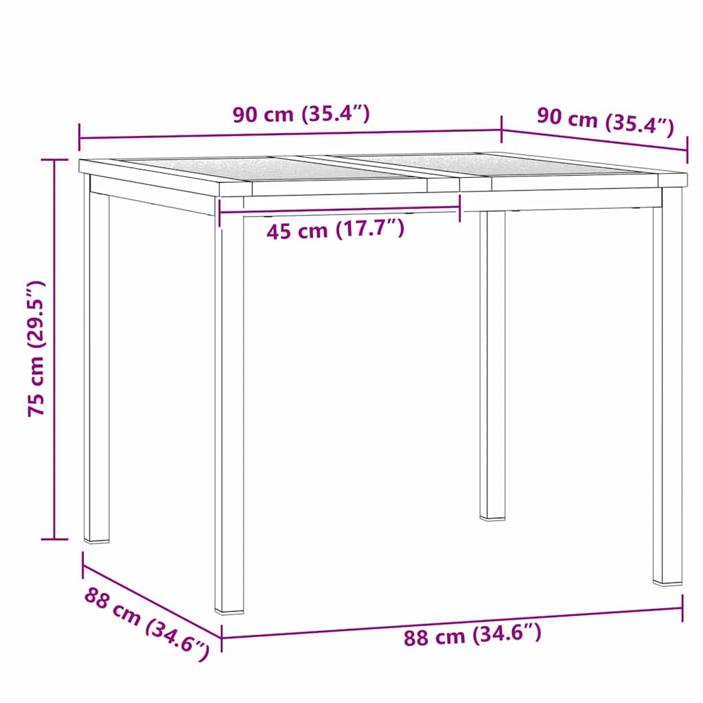 Mesa De Comedor 90X90X75 Cm