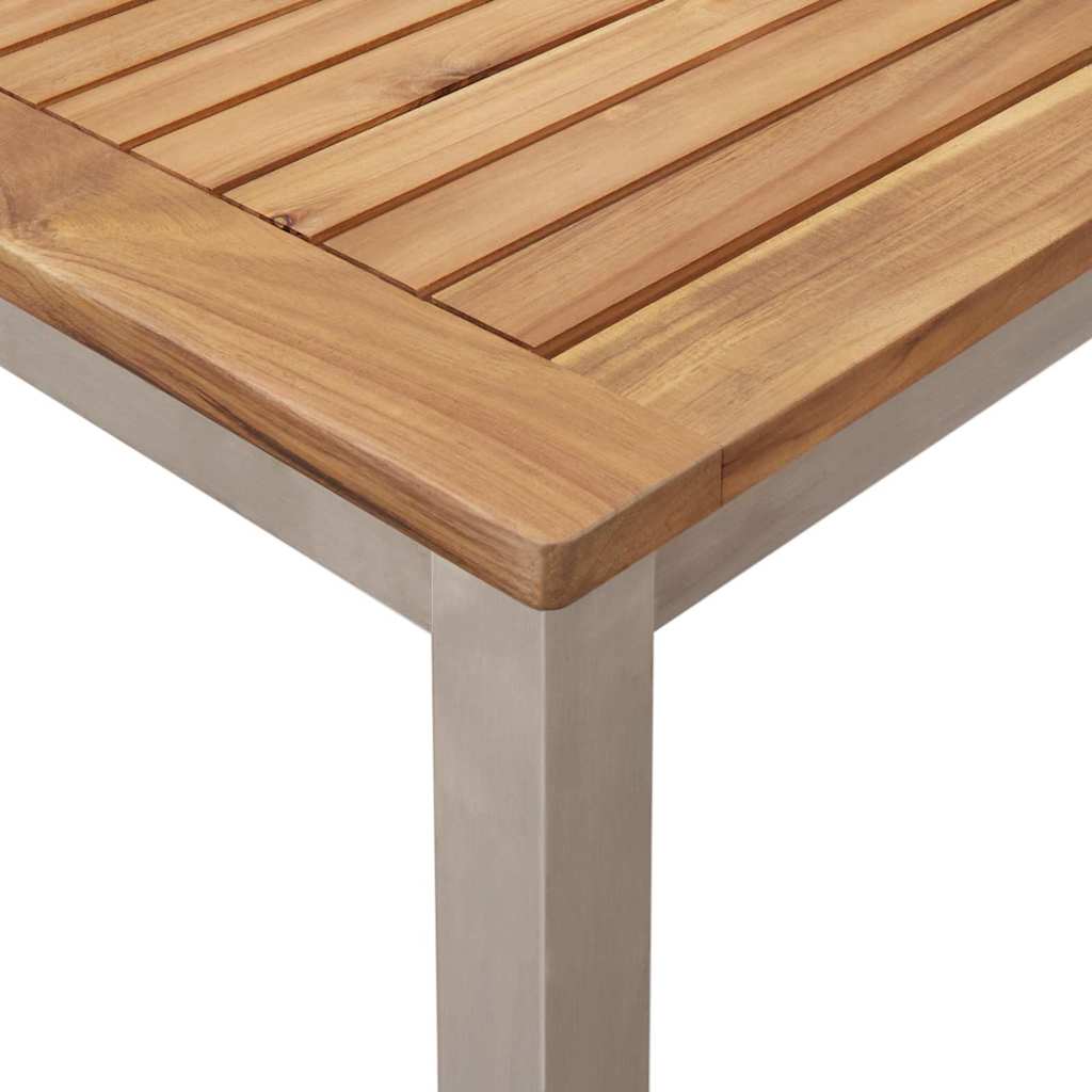 Mesa De Comedor Sólida Y Acero Inoxidable