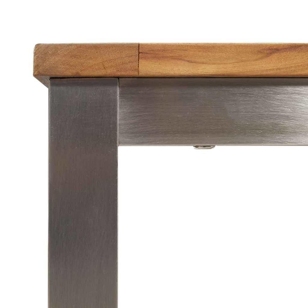 Mesa De Comedor Sólida Y Acero Inoxidable