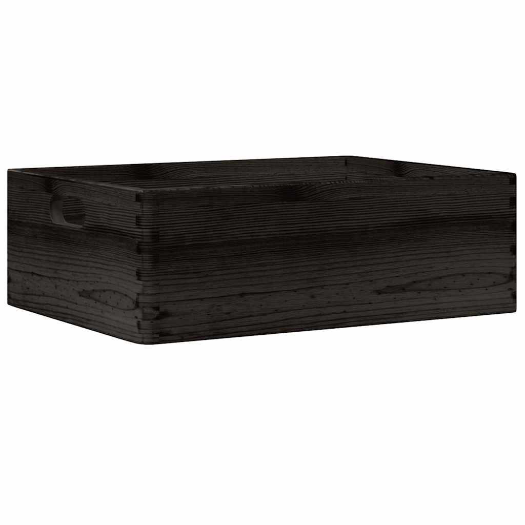 Caja De Madera Madera Maciza Pino Negra