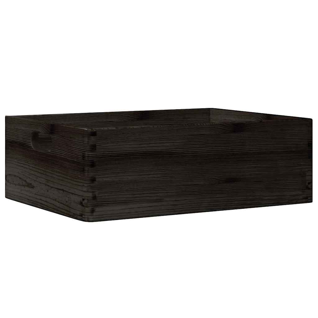 Caja De Madera Madera Maciza Pino Negra