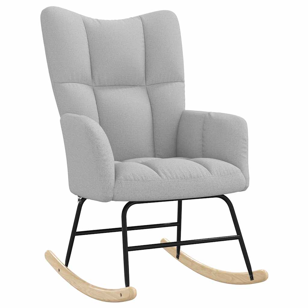 Silla Mecedora De Tela Gris Taupe