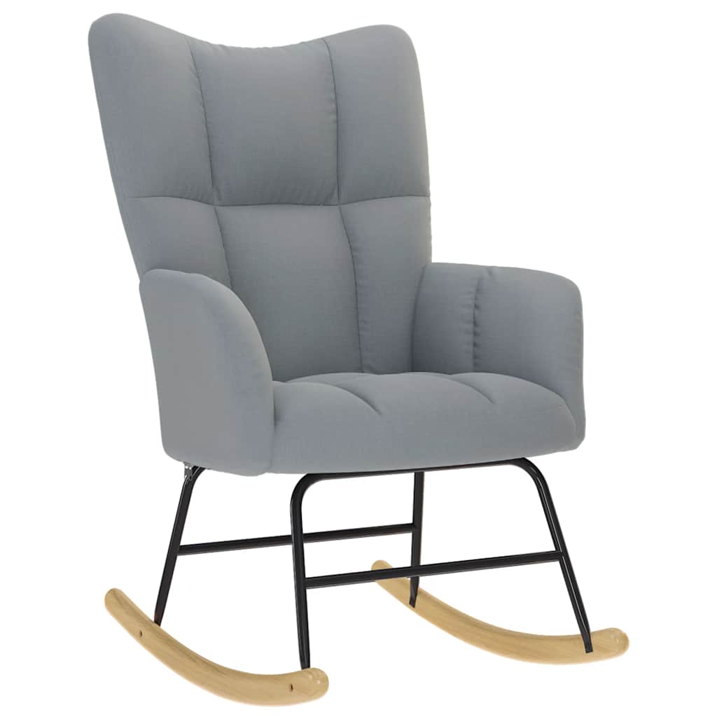 Silla Mecedora De Tela Gris Taupe