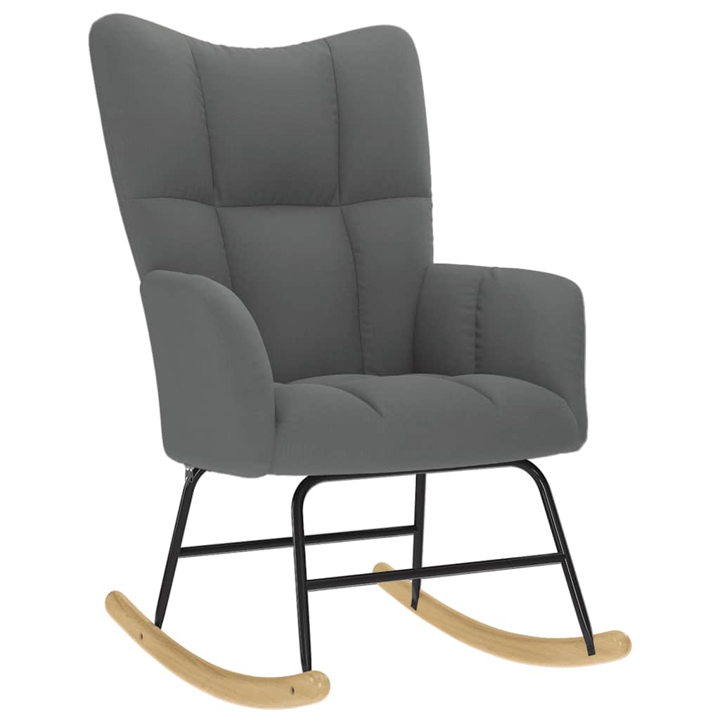 Silla Mecedora De Tela Gris Taupe