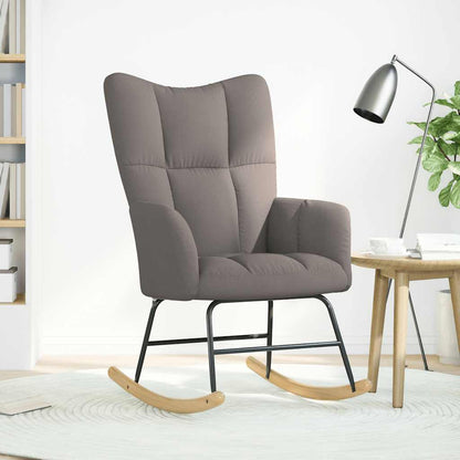 Silla Mecedora De Tela Gris Taupe