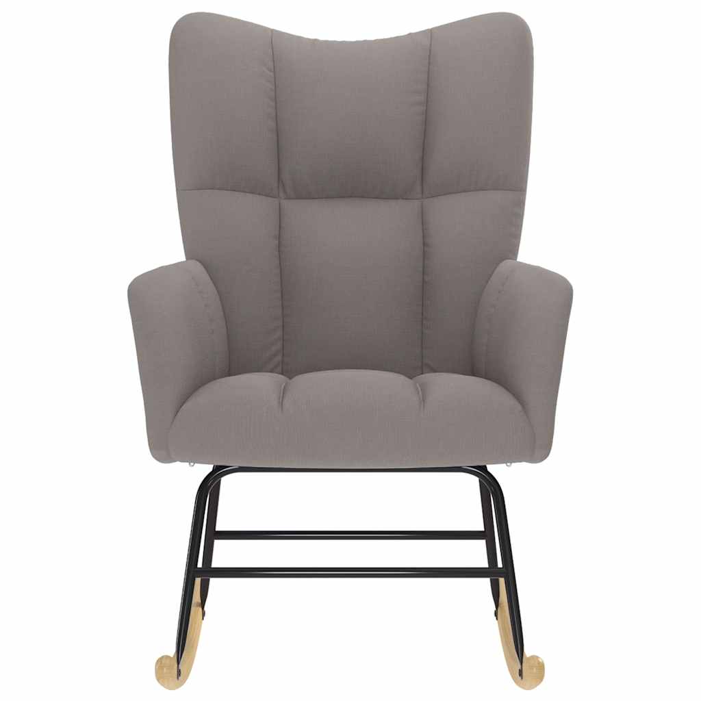 Silla Mecedora De Tela Gris Taupe