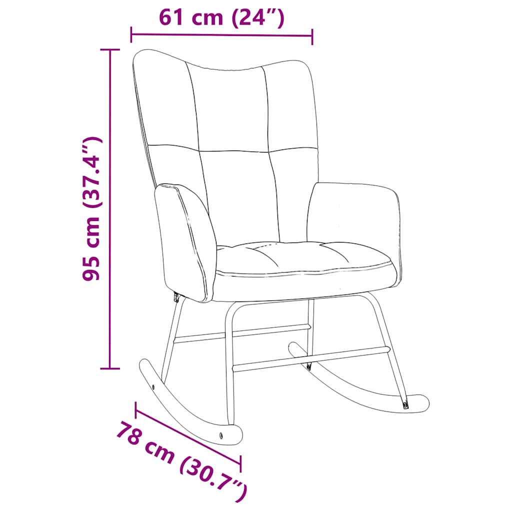 Silla Mecedora De Tela Gris Taupe