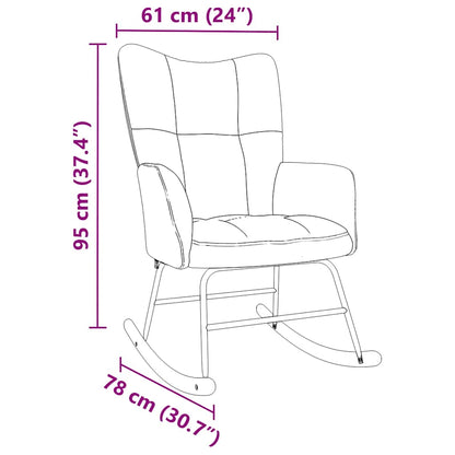 Silla Mecedora De Tela Gris Taupe