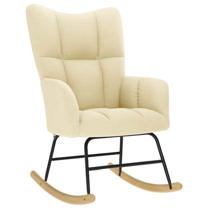 Silla Mecedora De Tela Gris Taupe