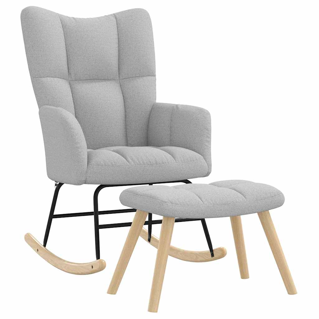Silla Mecedora De Tela Gris Taupe