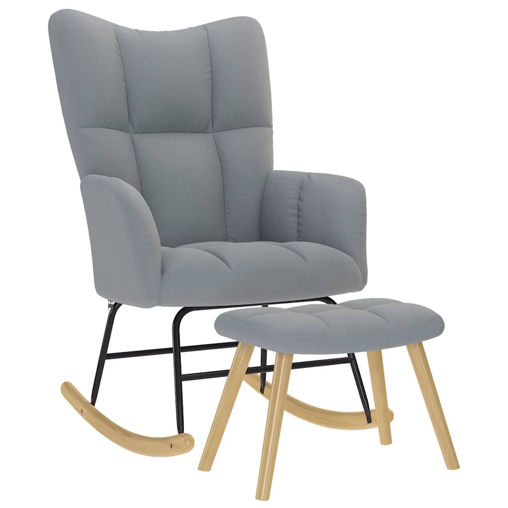Silla Mecedora De Tela Gris Taupe
