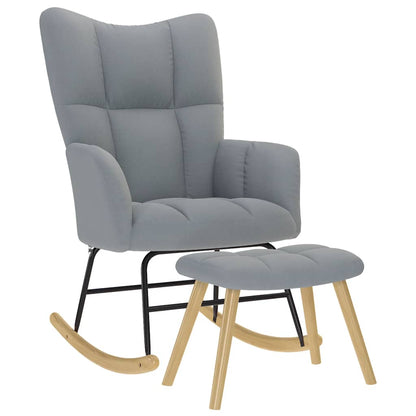 Silla Mecedora De Tela Gris Taupe