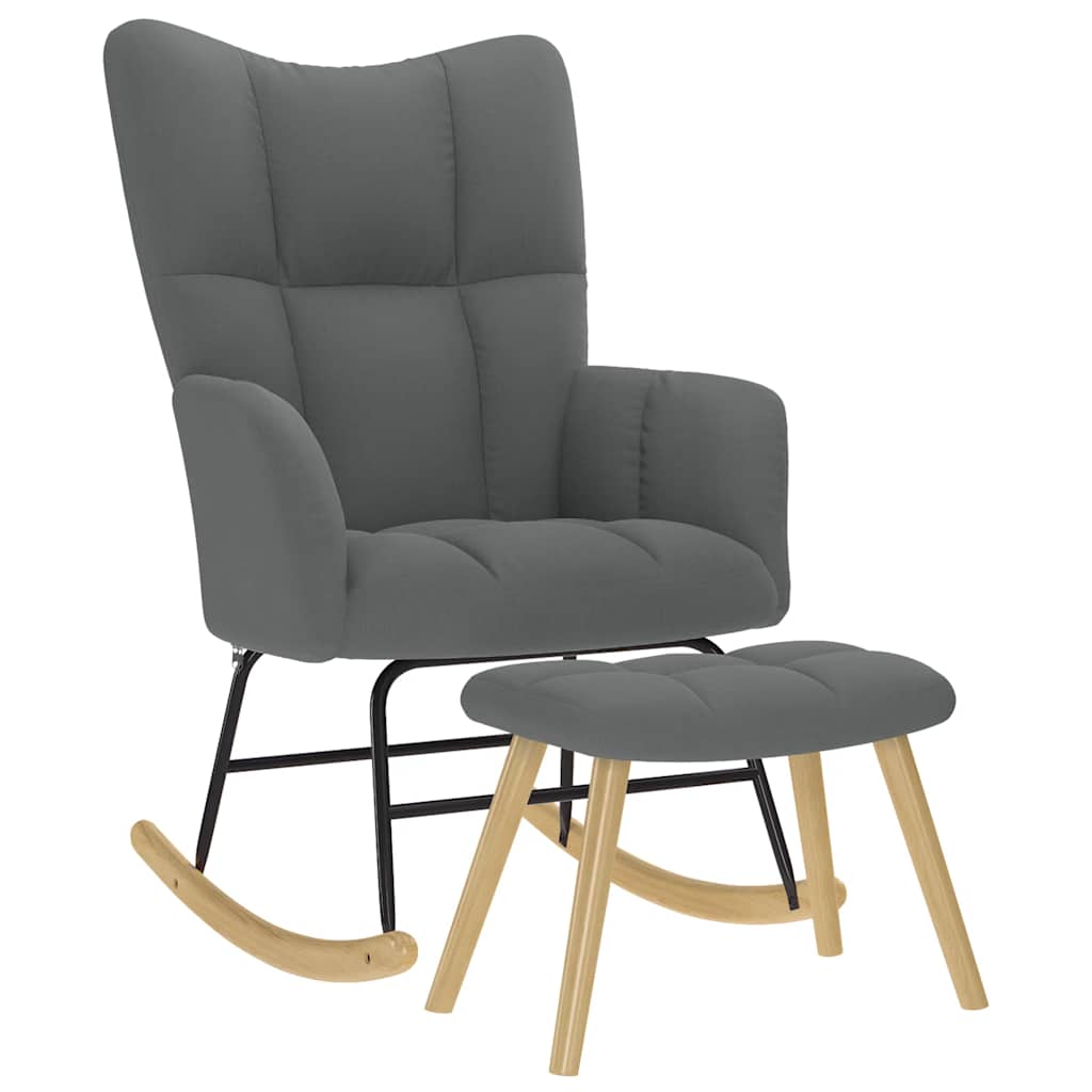 Silla Mecedora De Tela Gris Taupe