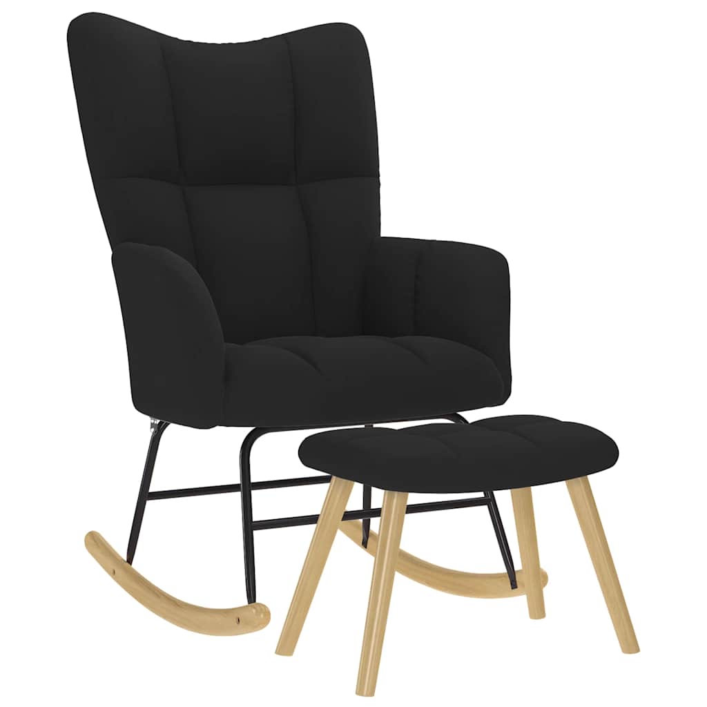Silla Mecedora De Tela Gris Taupe