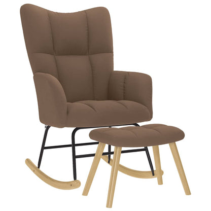 Silla Mecedora De Tela Gris Taupe