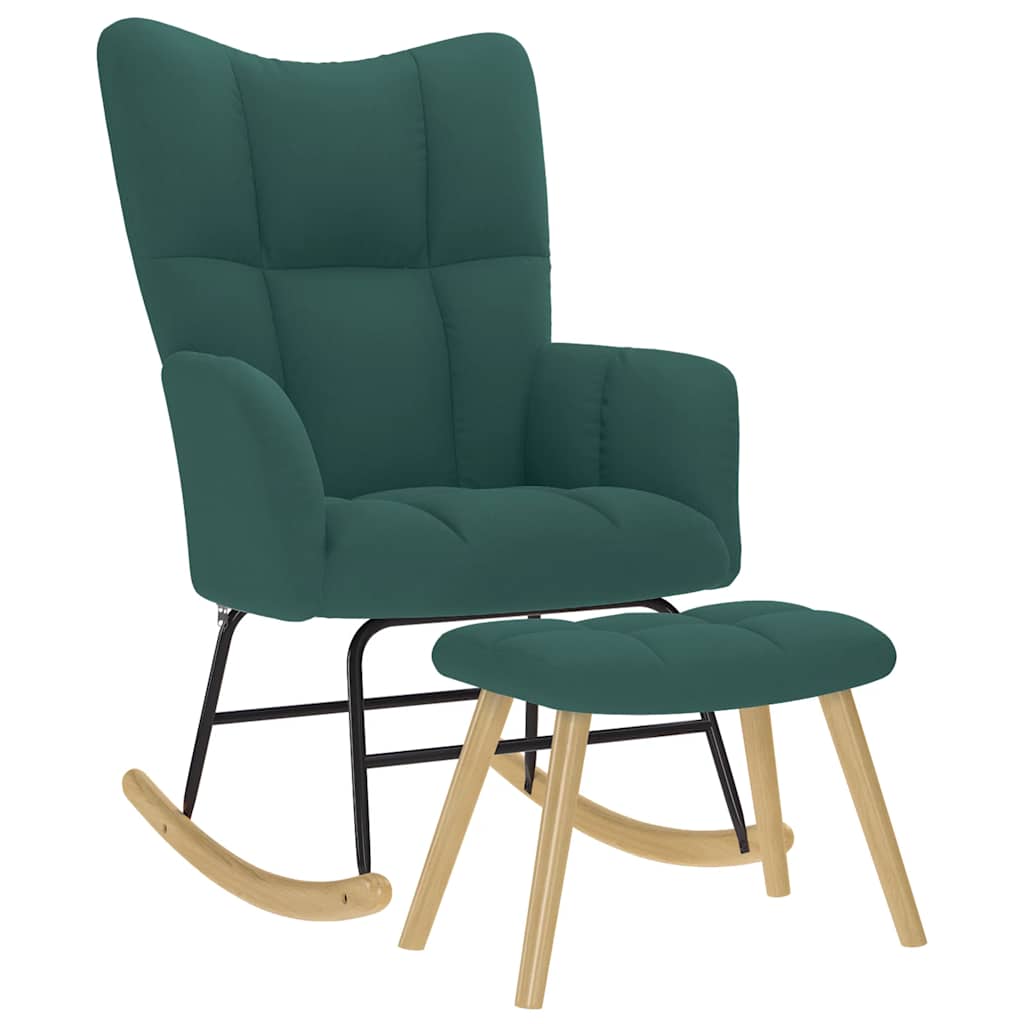 Silla Mecedora De Tela Gris Taupe