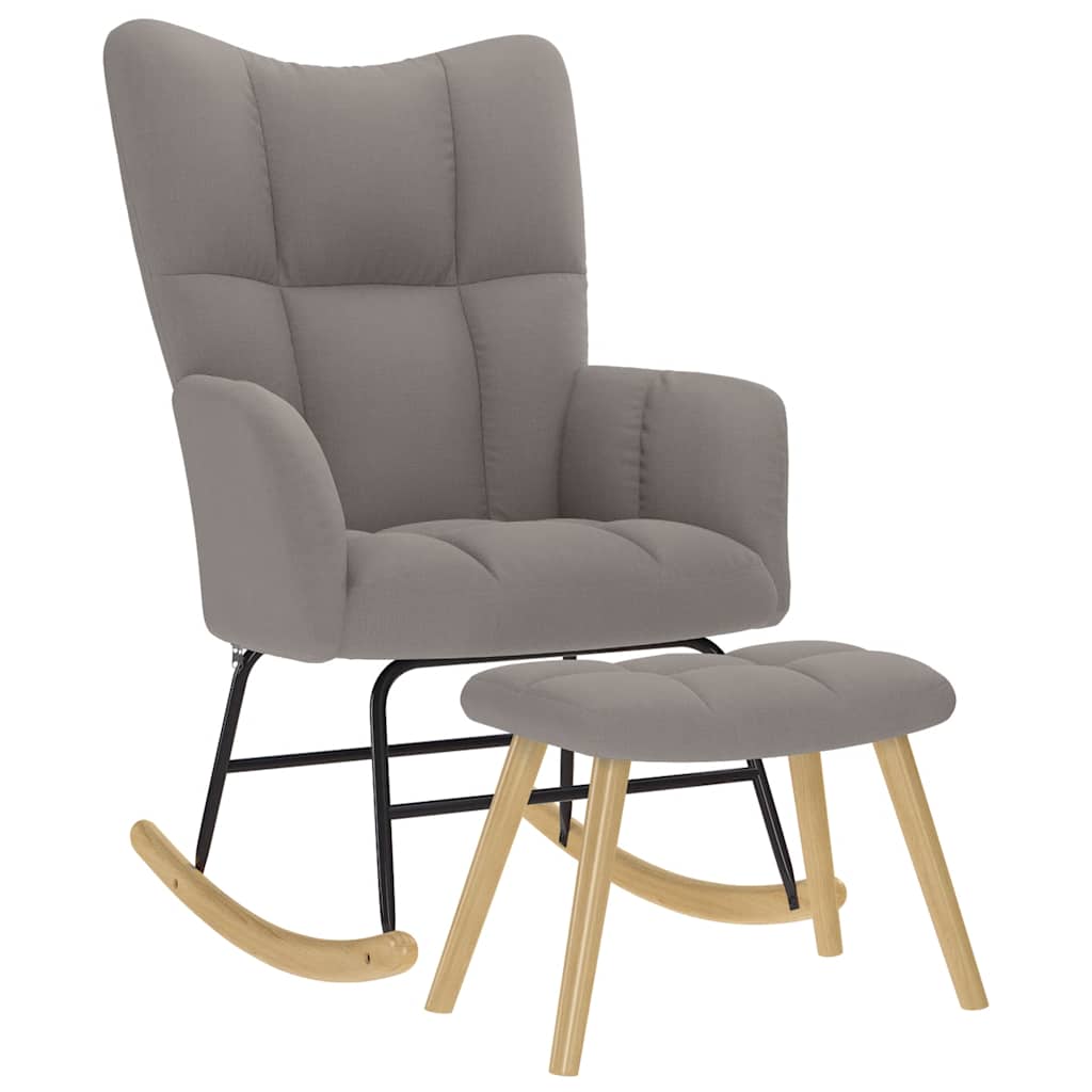 Silla Mecedora De Tela Gris Taupe
