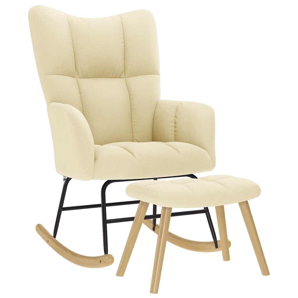 Silla Mecedora De Tela Gris Taupe