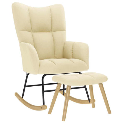Silla Mecedora De Tela Gris Taupe