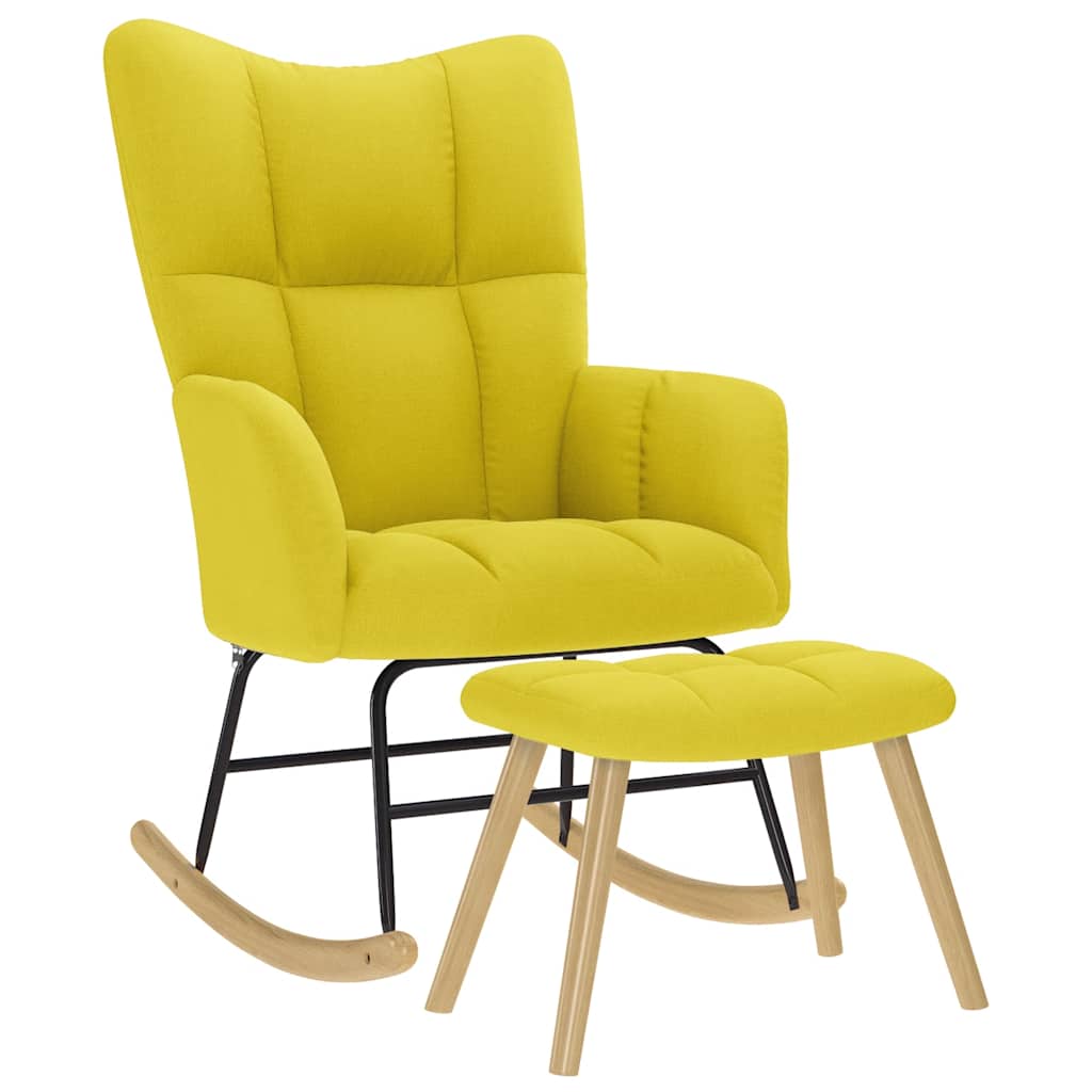 Silla Mecedora De Tela Gris Taupe