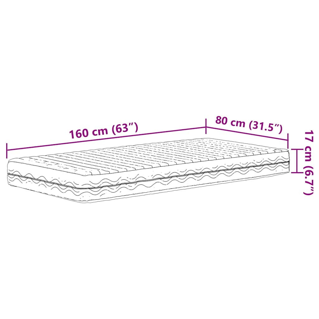 Colchón De Espuma Para Niños Dureza H2 H3 Blanco