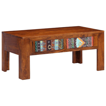 Mesa De Centro De Madera Maciza De Acacia 90X50X40 Cm
