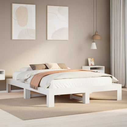 Estructura De Cama Sin Colchón Madera Maciza Marrón