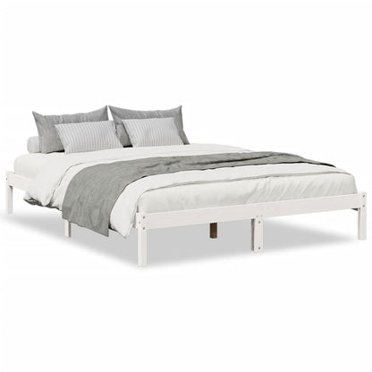 Cama Extralarga Sin Colchón Madera Maciza Pino Blanca