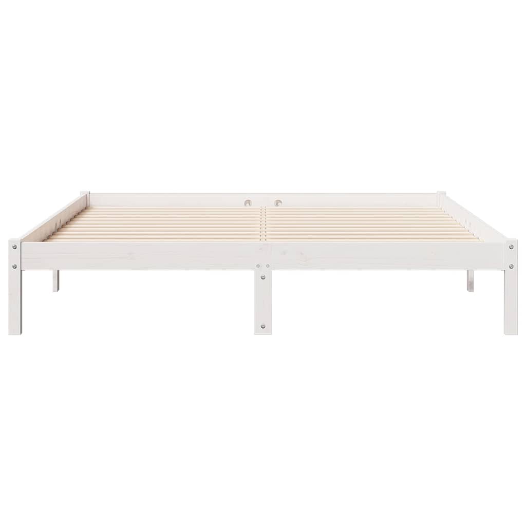 Cama Extralarga Sin Colchón Madera Maciza Pino Blanca