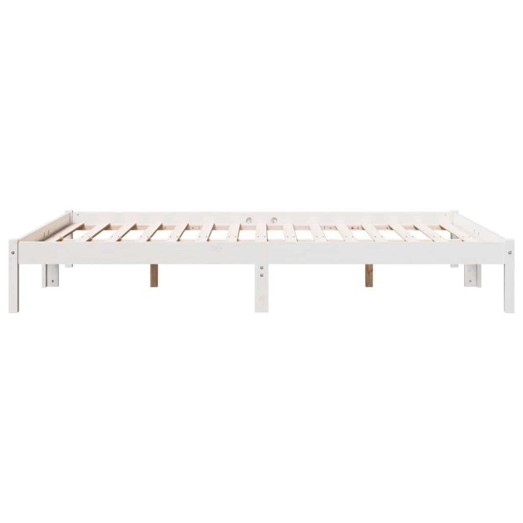 Cama Extralarga Sin Colchón Madera Maciza Pino Blanca