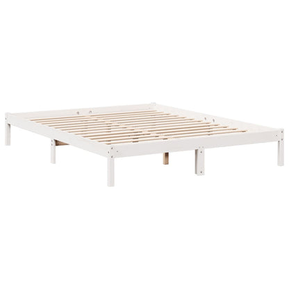 Cama Extralarga Sin Colchón Madera Maciza Pino Blanca
