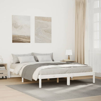 Cama Extralarga Sin Colchón Madera Maciza Pino Blanca