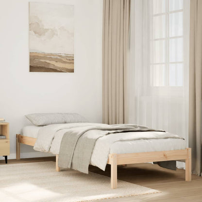 Cama Extralarga Sin Colchón Madera Maciza De Pino