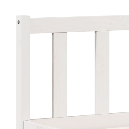 Cama Extralarga Sin Colchón Madera Maciza Pino Blanca 140X220Cm