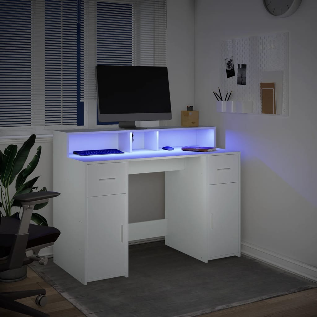 Escritorio Con Luz Led Madera Ingeniería