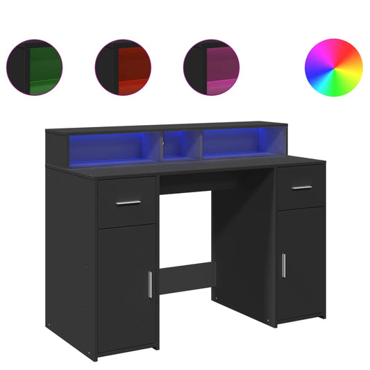 Escritorio Con Luz Led Madera Ingeniería