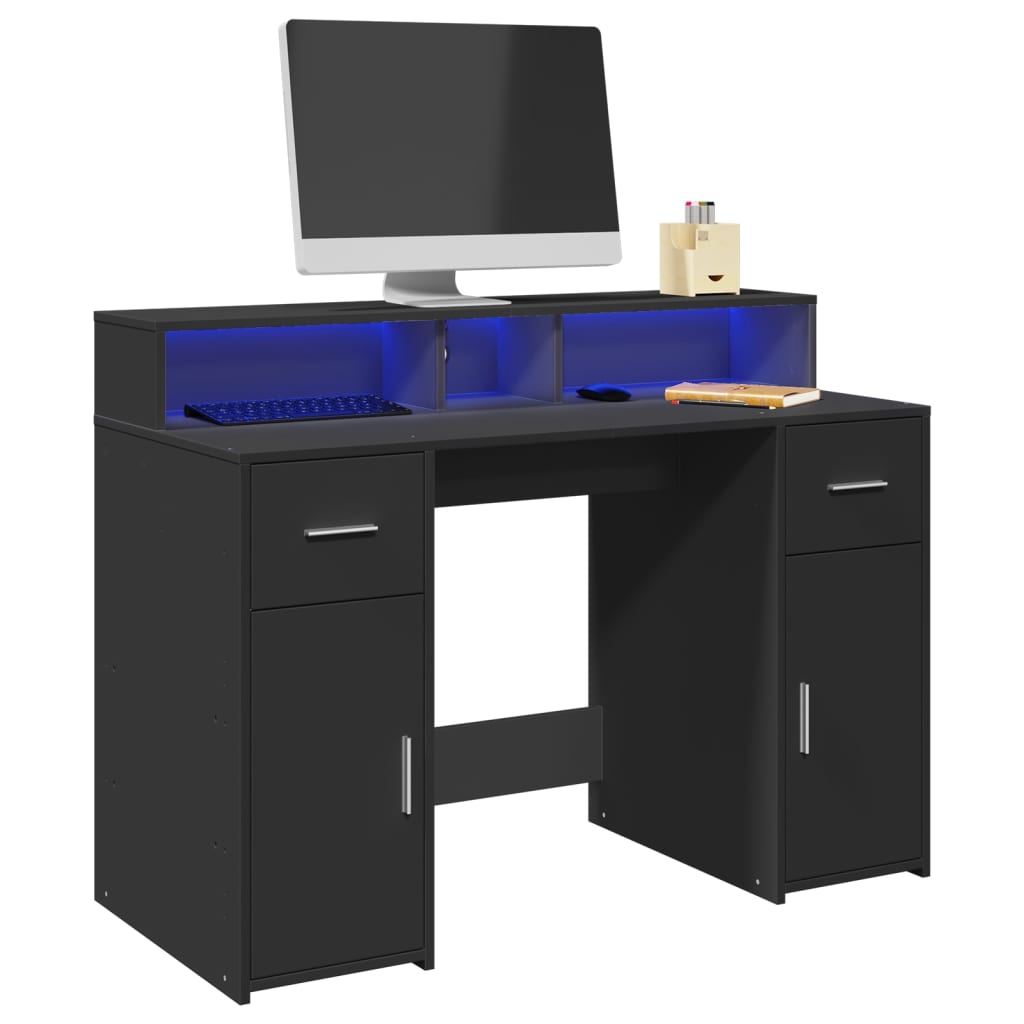 Escritorio Con Luz Led Madera Ingeniería
