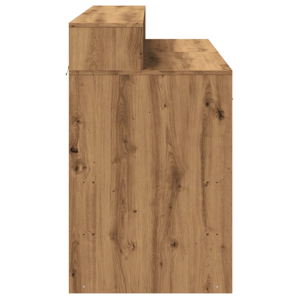 Escritorio Con Led Madera Ingeniería Roble Artisian 120X55X91Cm