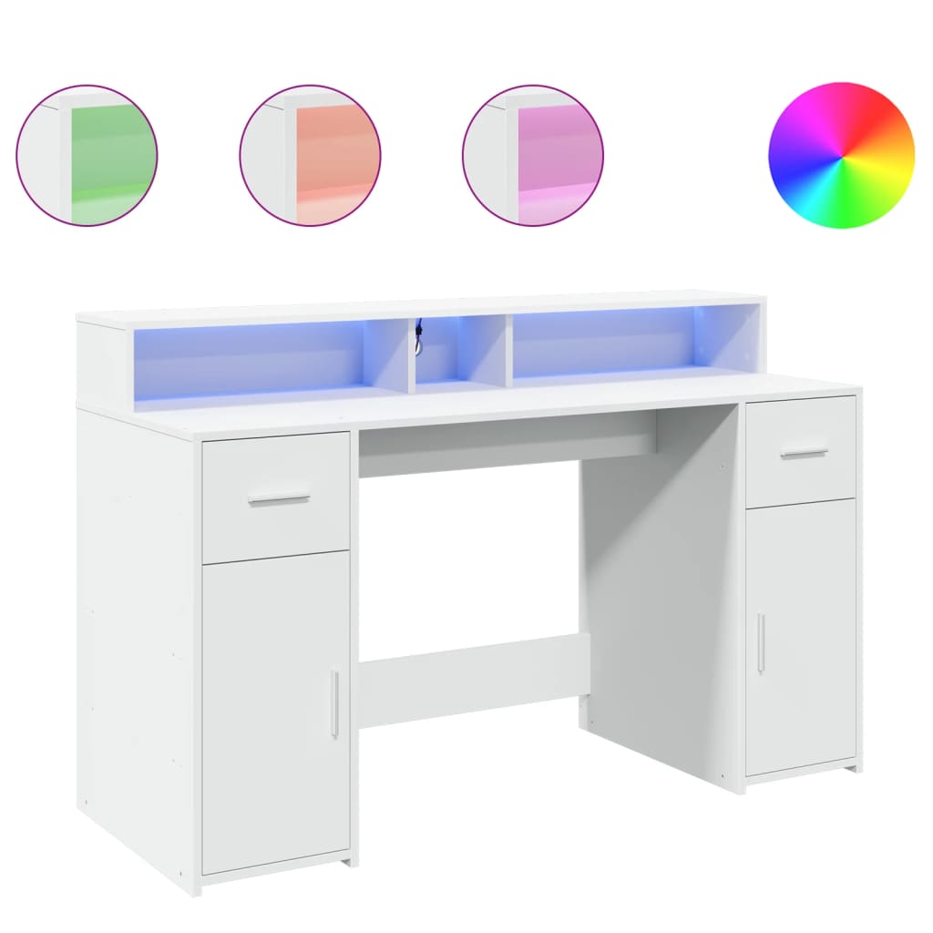 Escritorio Con Luz Led Madera Ingeniería
