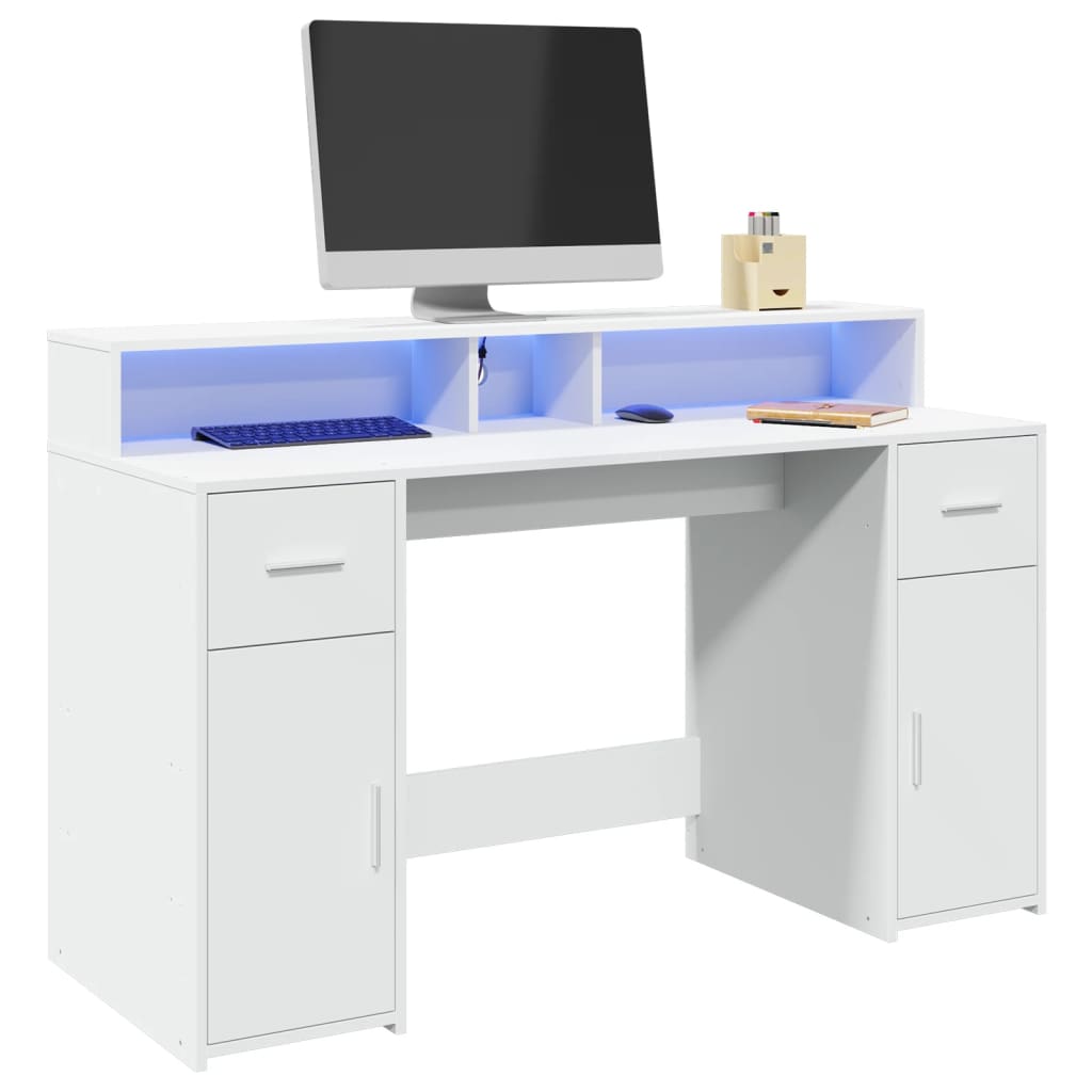 Escritorio Con Luz Led Madera Ingeniería