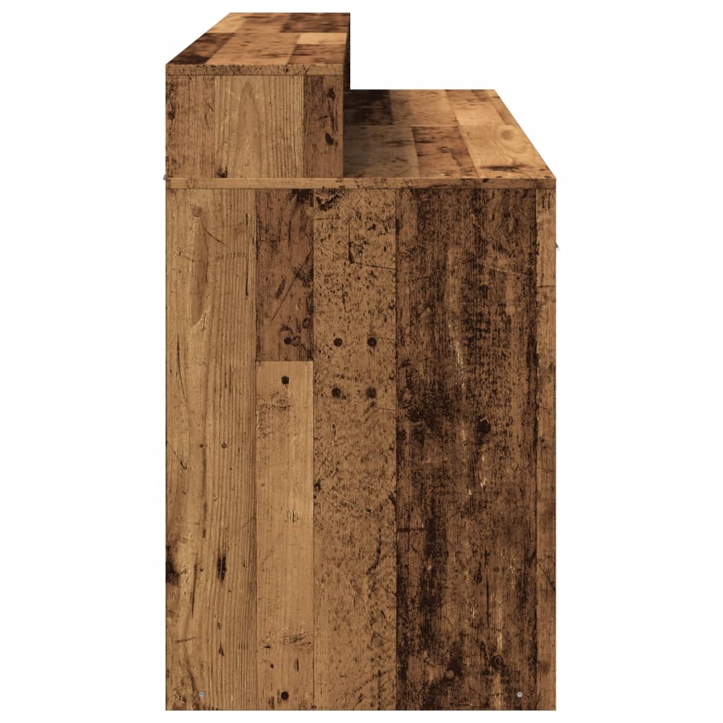 Escritorio Con Led Madera Ingeniería Envejecida
