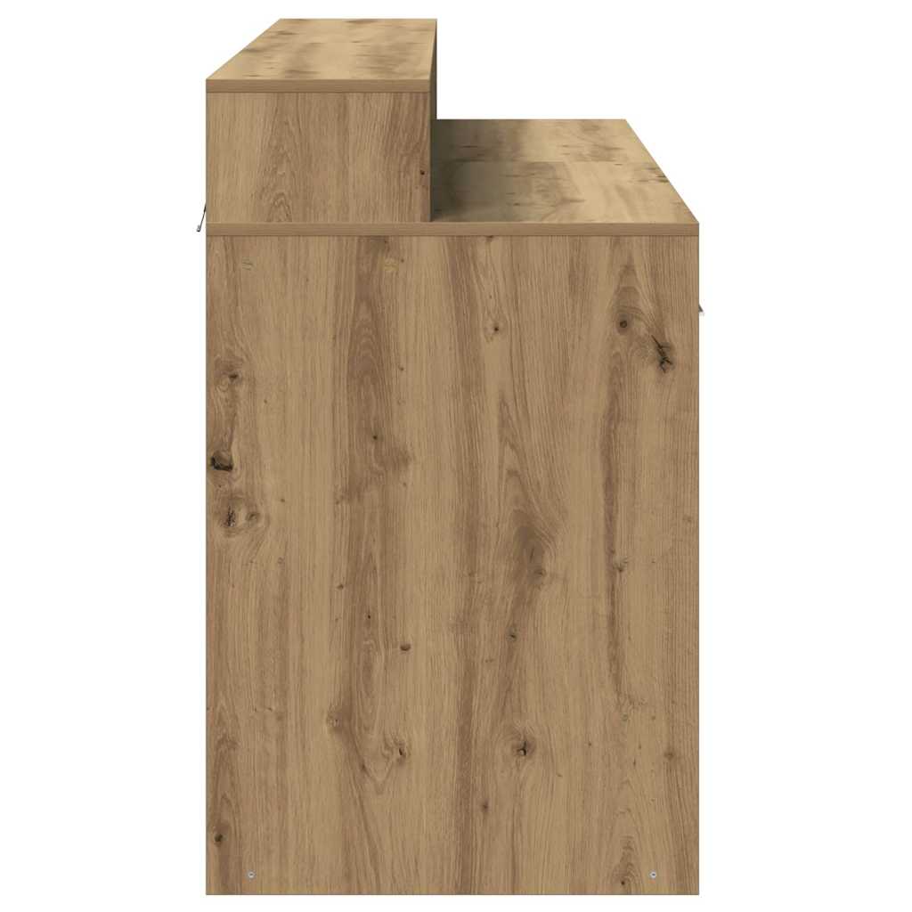 Escritorio Con Led Madera Ingeniería Roble Artisian 140X55X91Cm