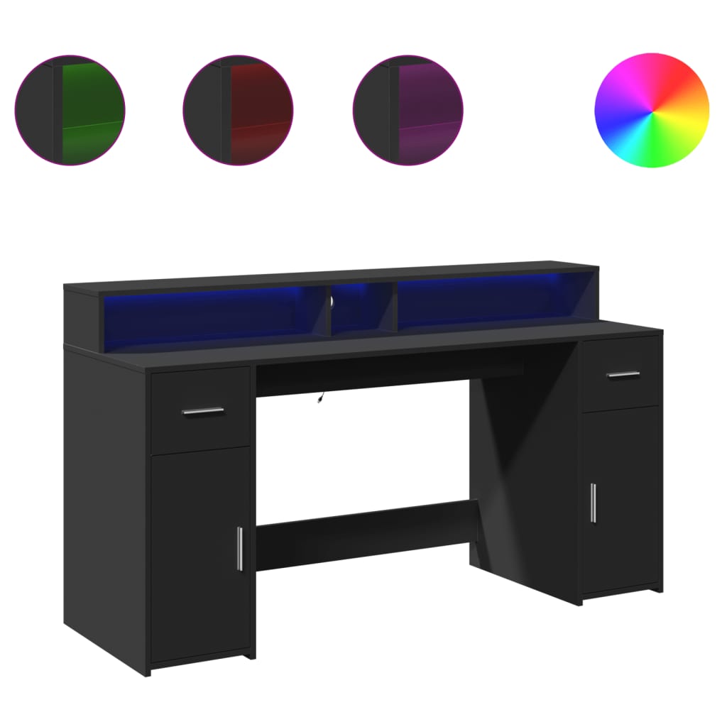 Escritorio Con Luz Led Madera Ingeniería