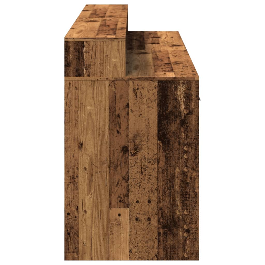 Escritorio Con Led Madera Ingeniería Envejecida