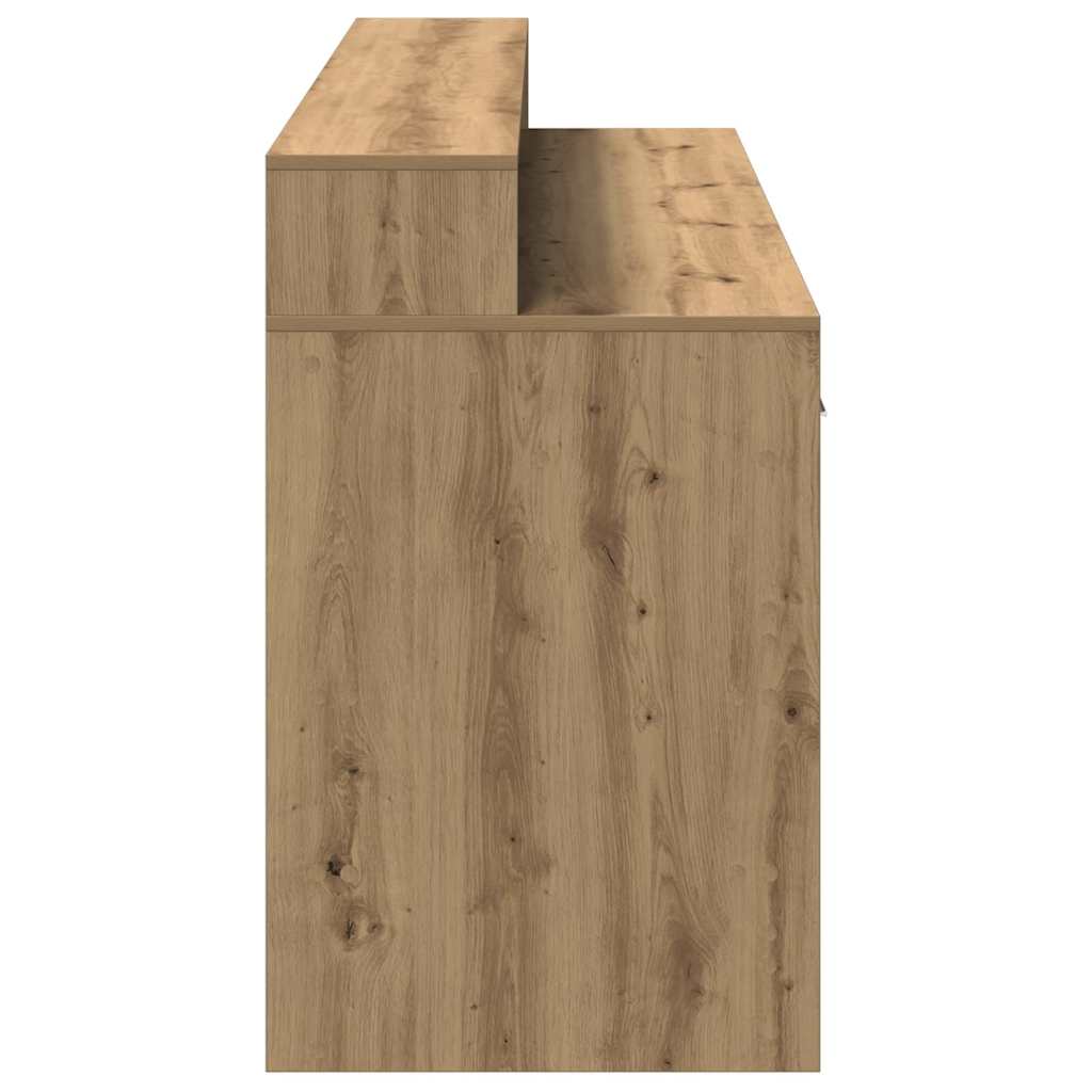 Escritorio Con Led Madera Ingeniería Roble Artisian 160X55X91Cm