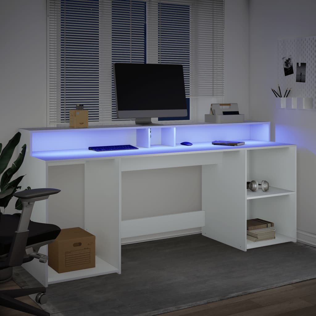 Escritorio Con Luz Led Madera Ingeniería
