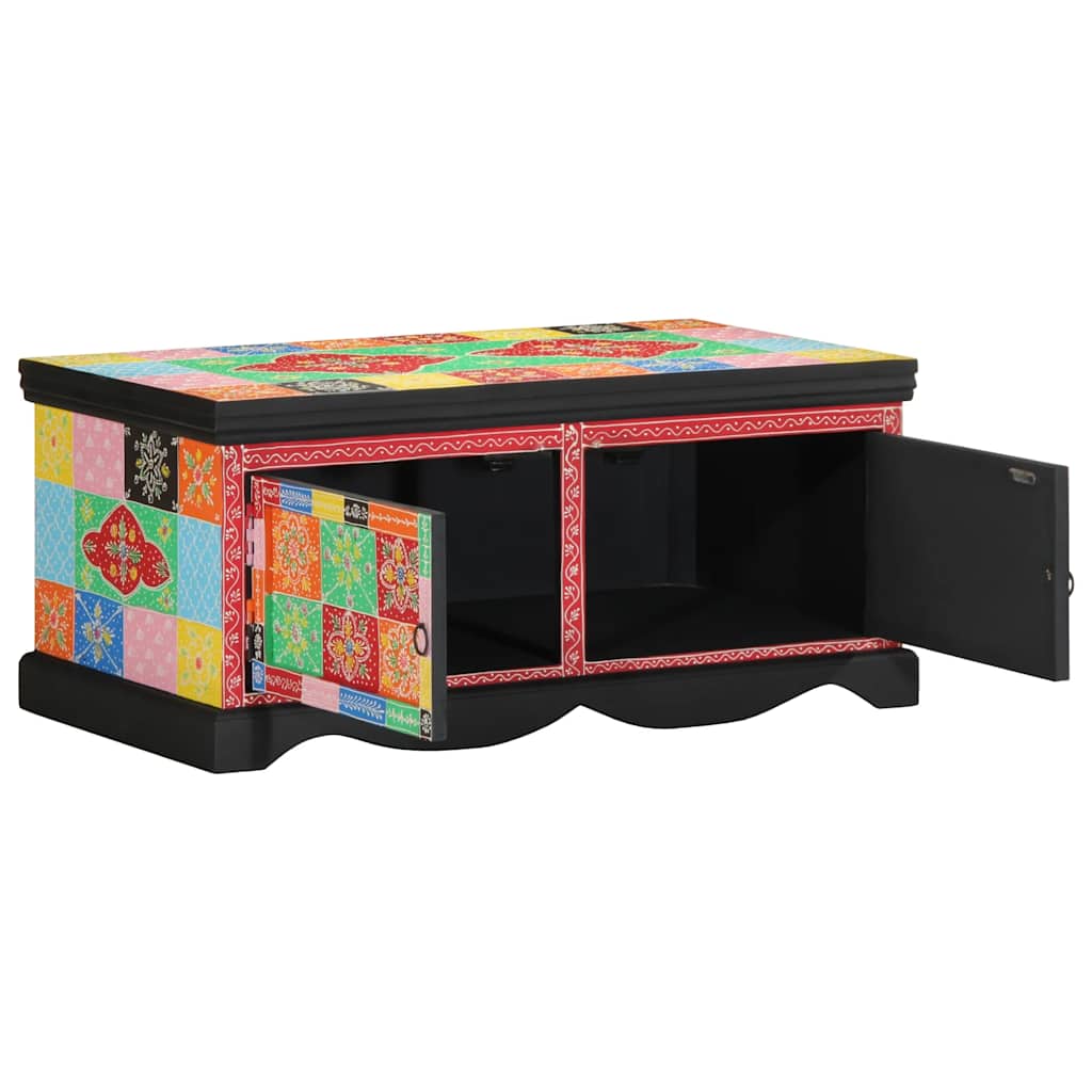 Mesa De Centro  Multicolor 90X50X40 Cm Madera Maciza Mango