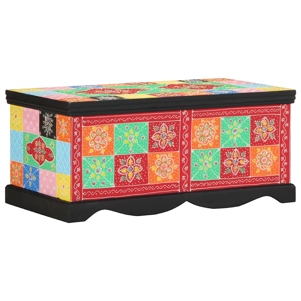 Mesa De Centro  Multicolor 90X50X40 Cm Madera Maciza Mango