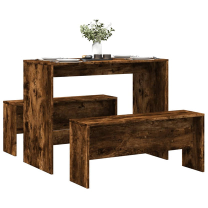 Mesa Y Bancos De Comedor 3 Pzas Madera Ingeniería
