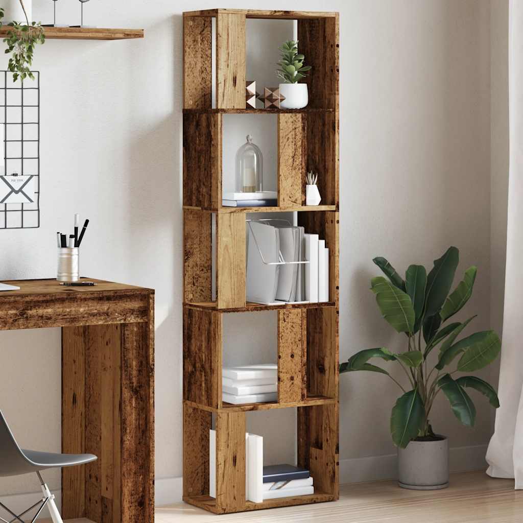 Estantería Madera De Ingeniería Madera Envejecida 45X24X159 Cm